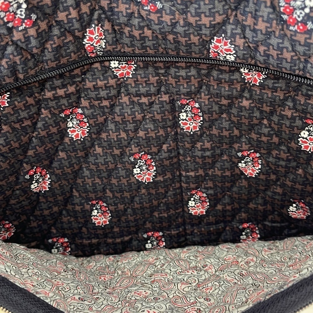 Vera Bradley Messenger Bag Brown & Black Houndstooth Paisley - Picture 6 of 9